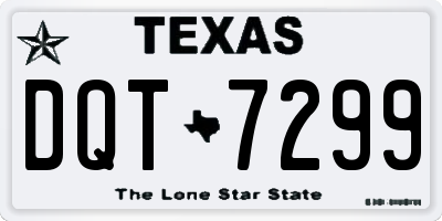 TX license plate DQT7299