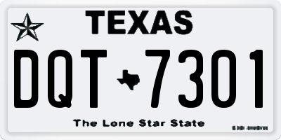TX license plate DQT7301