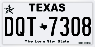 TX license plate DQT7308