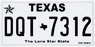 TX license plate DQT7312