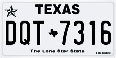 TX license plate DQT7316