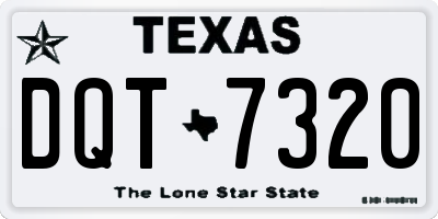 TX license plate DQT7320