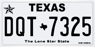 TX license plate DQT7325