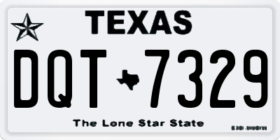 TX license plate DQT7329
