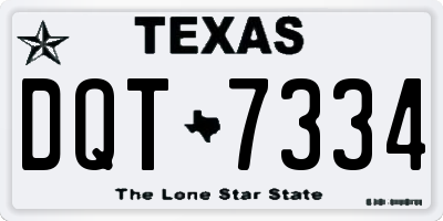 TX license plate DQT7334