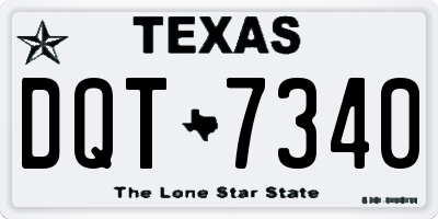 TX license plate DQT7340