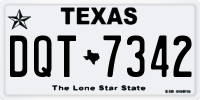 TX license plate DQT7342