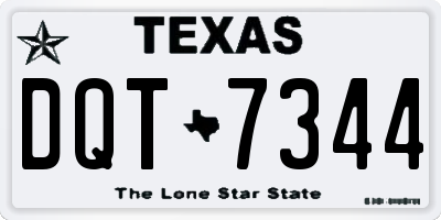 TX license plate DQT7344