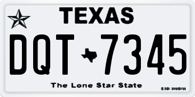 TX license plate DQT7345