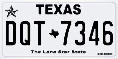 TX license plate DQT7346