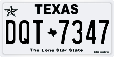 TX license plate DQT7347