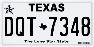 TX license plate DQT7348