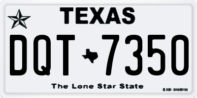 TX license plate DQT7350