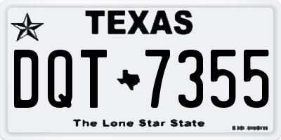 TX license plate DQT7355