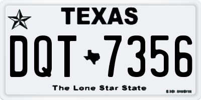 TX license plate DQT7356