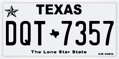 TX license plate DQT7357