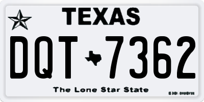 TX license plate DQT7362