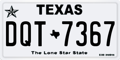 TX license plate DQT7367