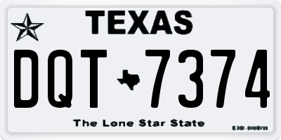 TX license plate DQT7374