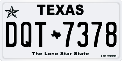 TX license plate DQT7378