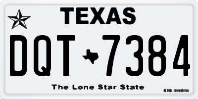 TX license plate DQT7384