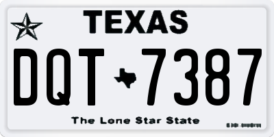 TX license plate DQT7387