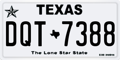 TX license plate DQT7388
