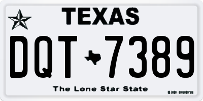 TX license plate DQT7389