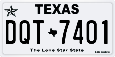 TX license plate DQT7401