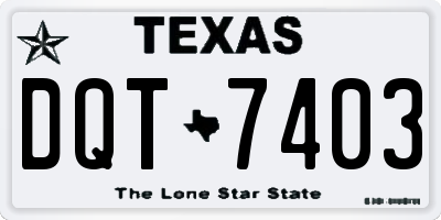 TX license plate DQT7403