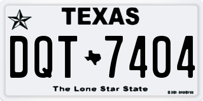 TX license plate DQT7404