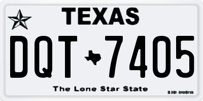 TX license plate DQT7405