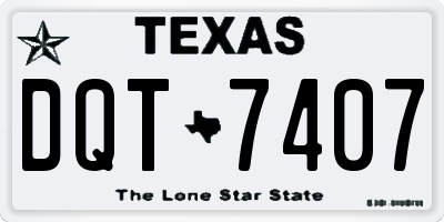 TX license plate DQT7407