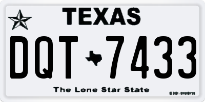 TX license plate DQT7433