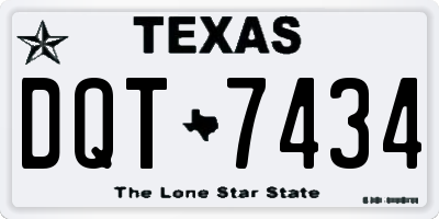TX license plate DQT7434