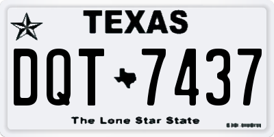 TX license plate DQT7437