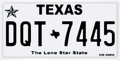 TX license plate DQT7445