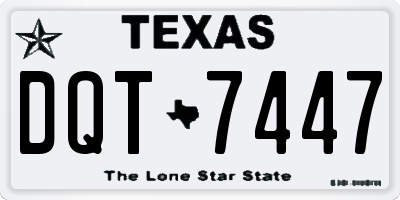 TX license plate DQT7447