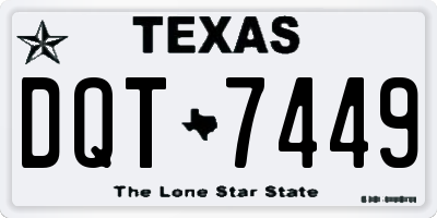 TX license plate DQT7449