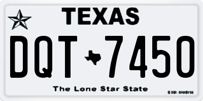 TX license plate DQT7450