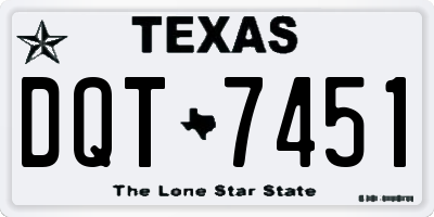 TX license plate DQT7451