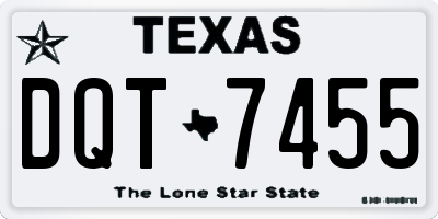 TX license plate DQT7455