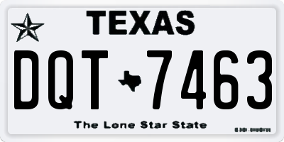 TX license plate DQT7463
