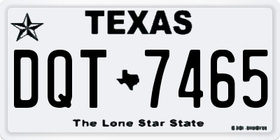 TX license plate DQT7465