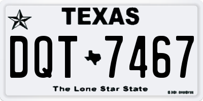 TX license plate DQT7467