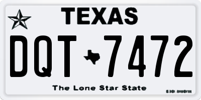 TX license plate DQT7472
