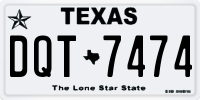 TX license plate DQT7474
