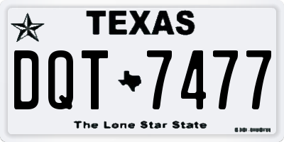TX license plate DQT7477