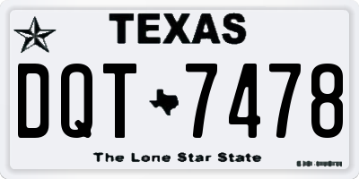 TX license plate DQT7478