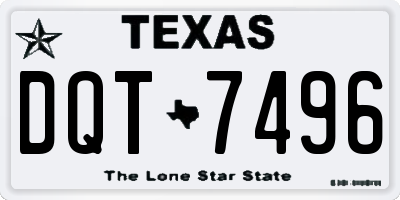 TX license plate DQT7496